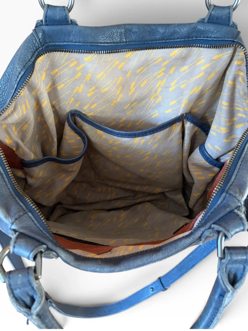 Liebeskind Leather Satchel Blue Grey